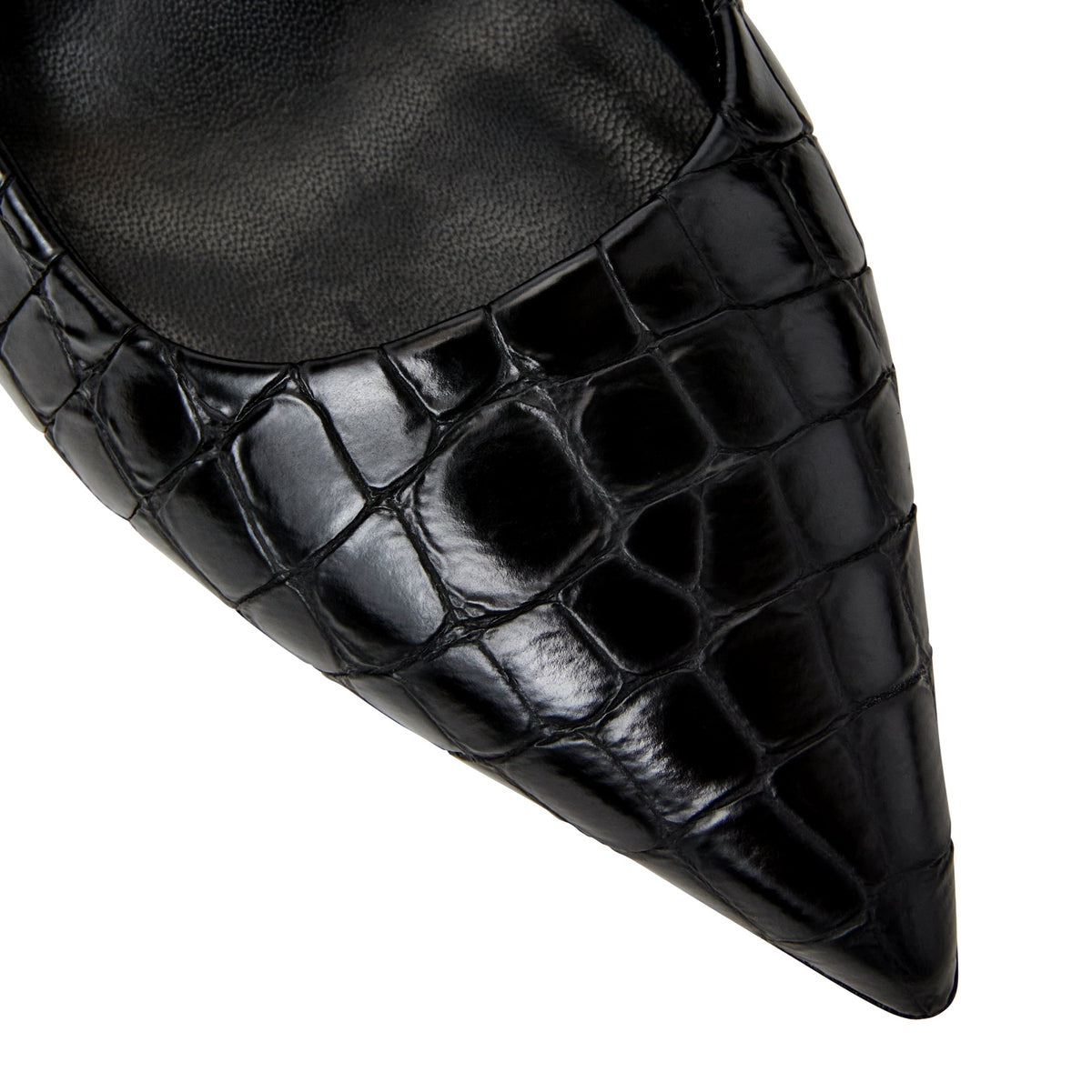 Bruno Magli Women Palerma Slingback Pump Black Croc-Print Leather