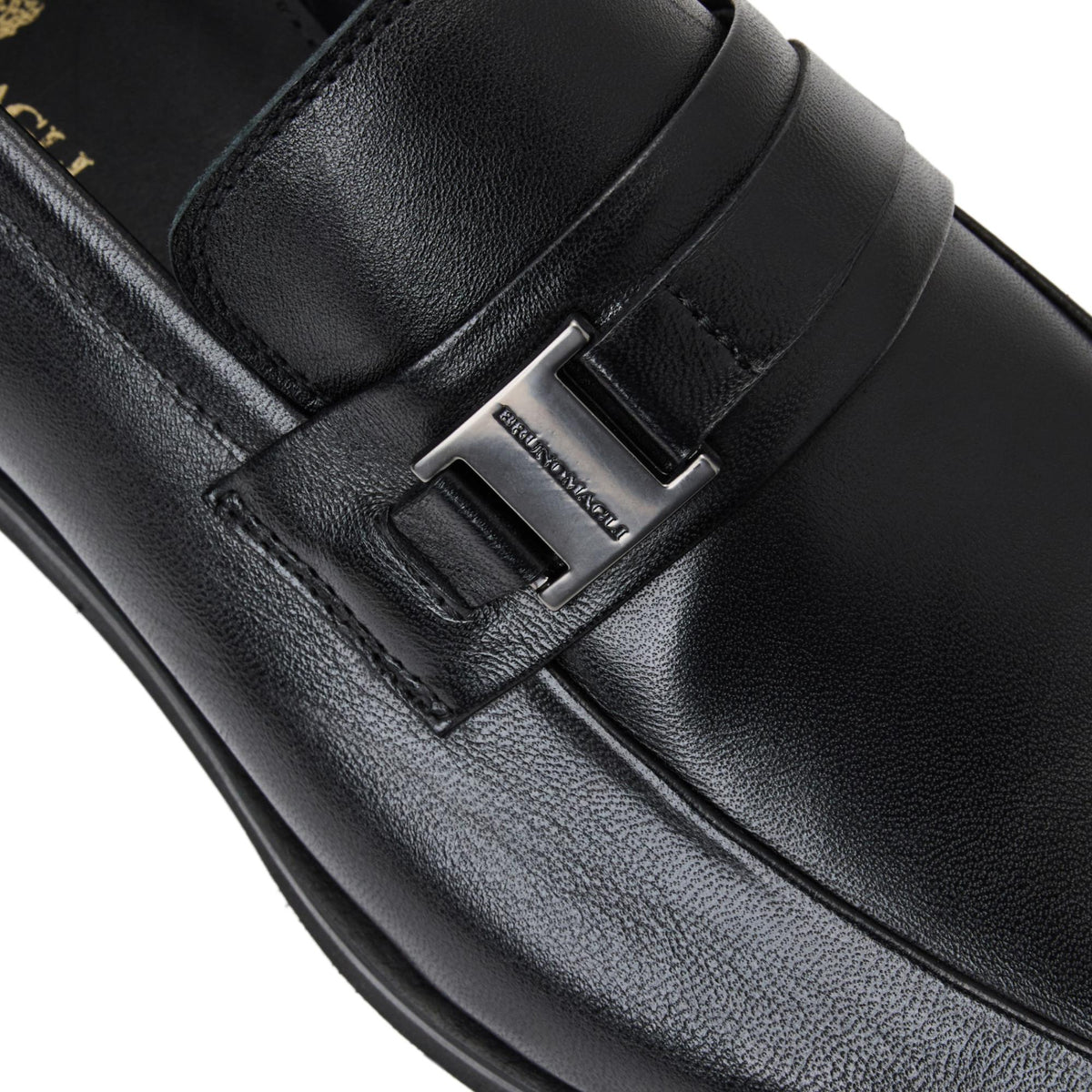 Bruno Magli Men ROMA SIDE BIT LOAFER Black Leather