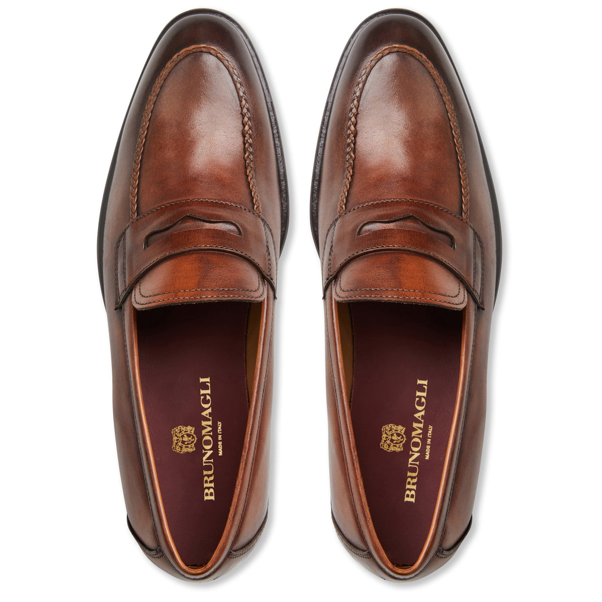 Bruno Magli Men Arden Braided loafer Cognac  YGroup:arden