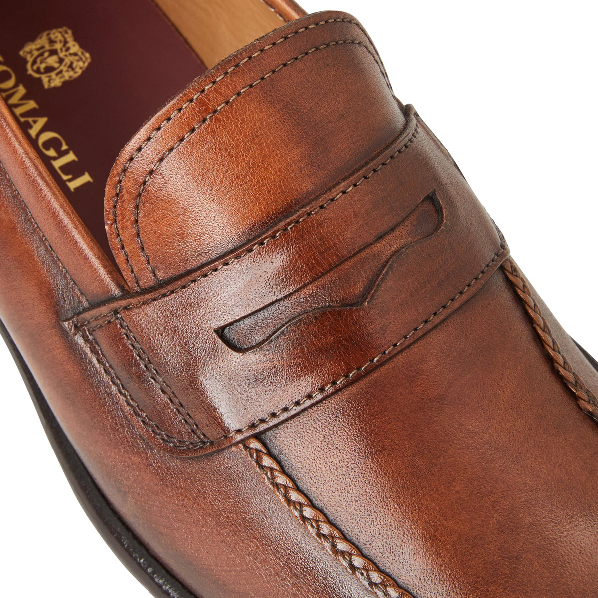 Bruno Magli Men Arden Braided loafer Cognac  YGroup:arden