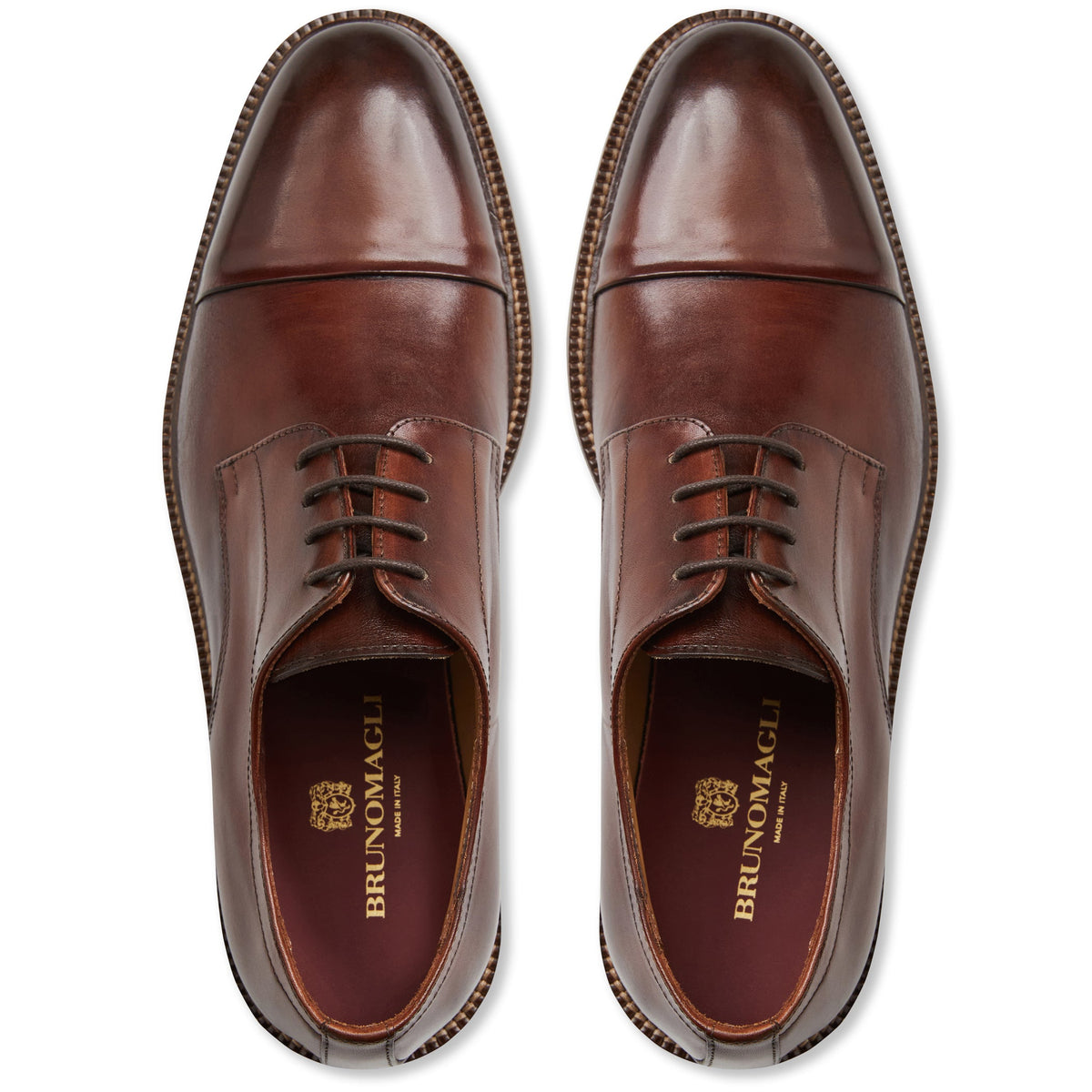 Bruno Magli Men Aydin Cap toe Derby Cognac Leather