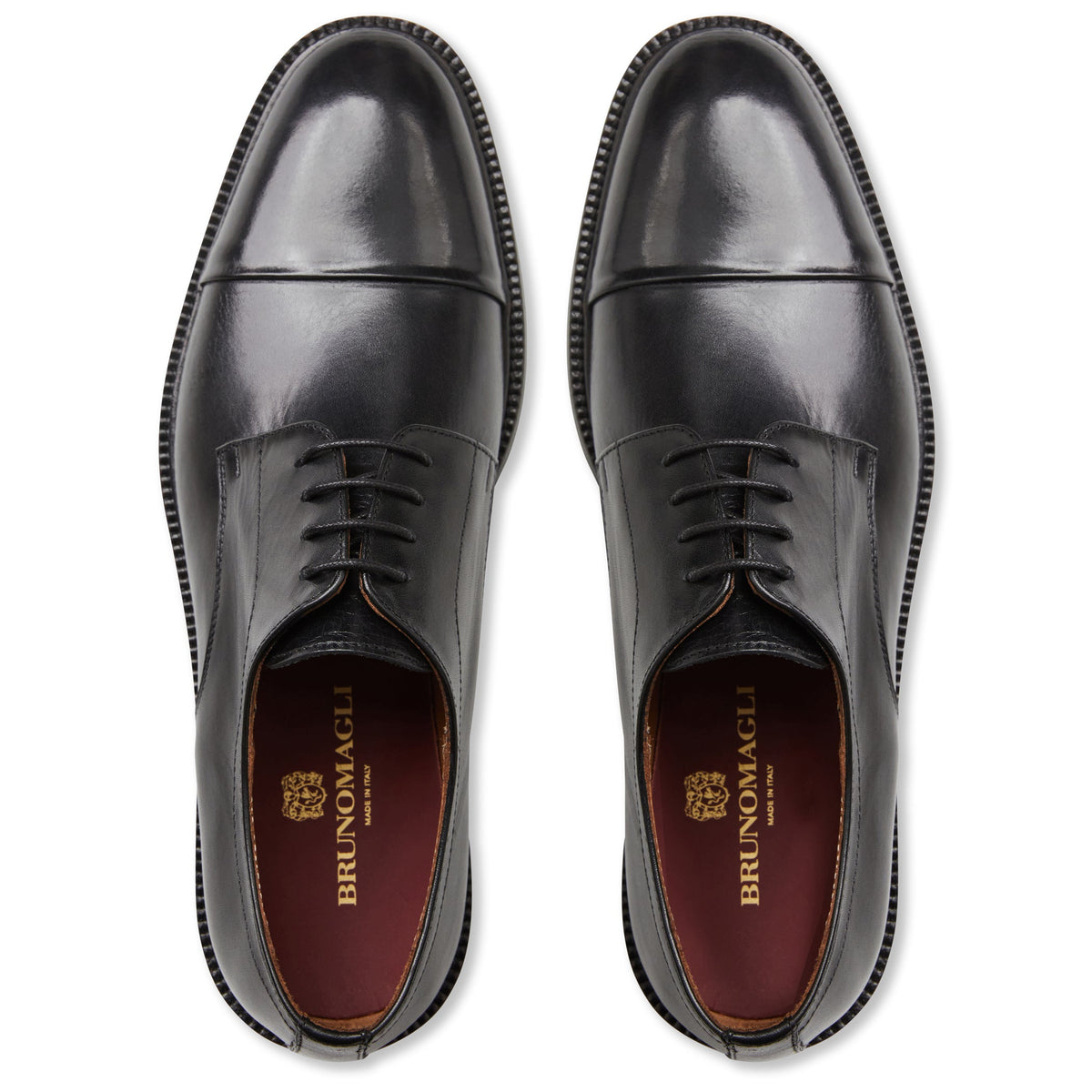 Bruno Magli Men Aydin Cap toe Derby Black Leather