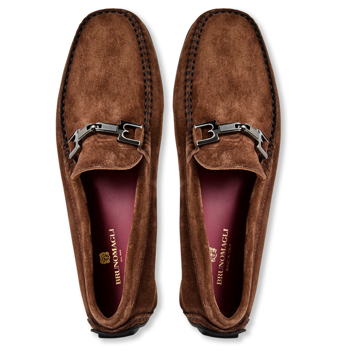 Bruno Magli Men Taso Bit Driver Brown Suede