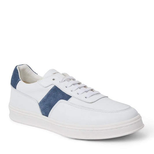 Bruno Magli Men Ponza White/Jeans Suede Navy Suede