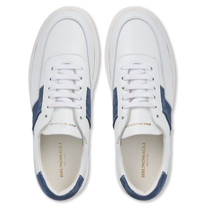 Bruno Magli Men Ponza White/Jeans Suede Navy Suede