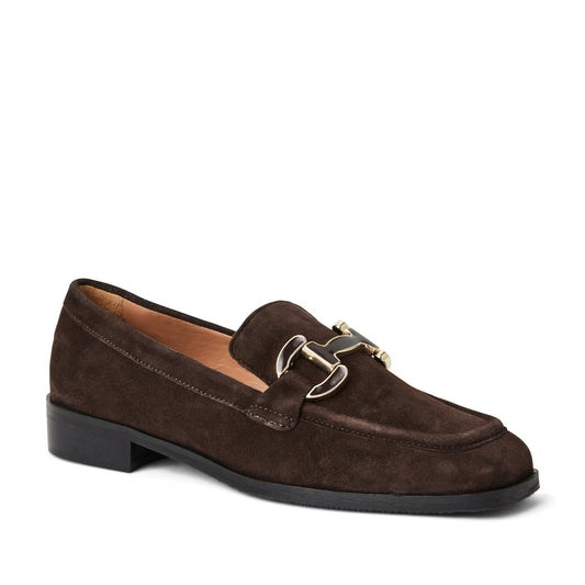 Bruno Magli Women Natalie Square Toe Loafer Brown Suede
