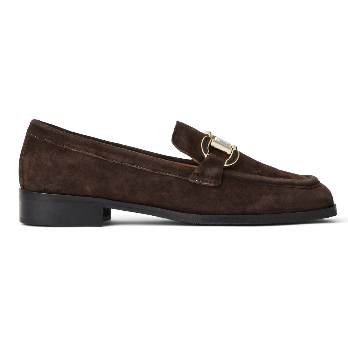 Bruno Magli Women Natalie Square Toe Loafer Brown Suede