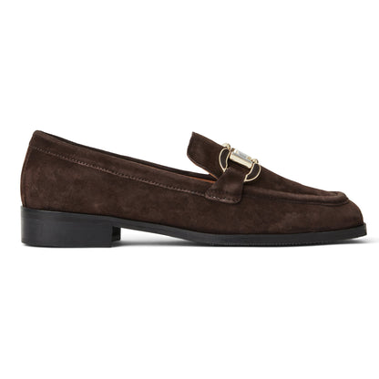 Bruno Magli Women Natalie Square Toe Loafer Brown Suede