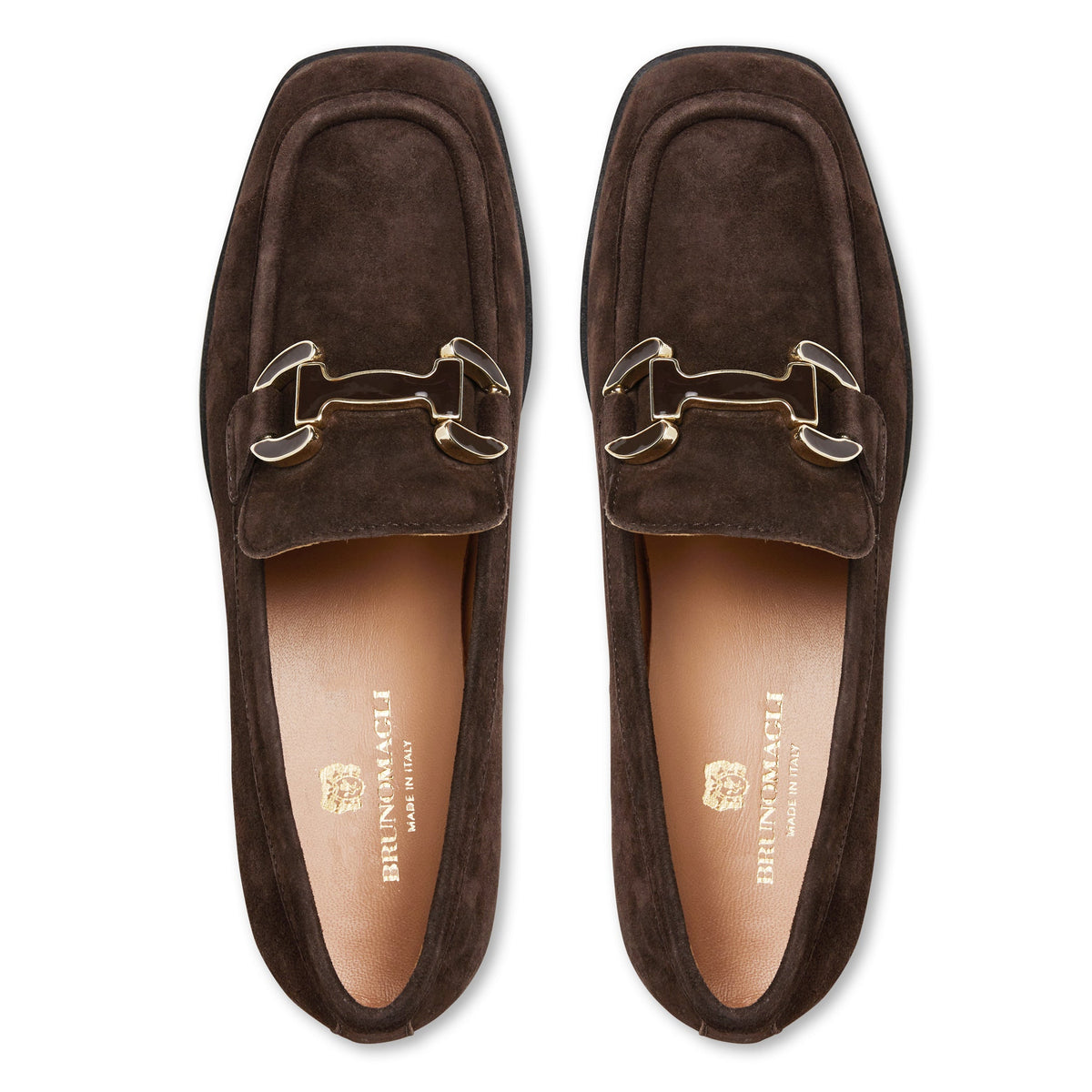 Bruno Magli Women Natalie Square Toe Loafer Brown Suede