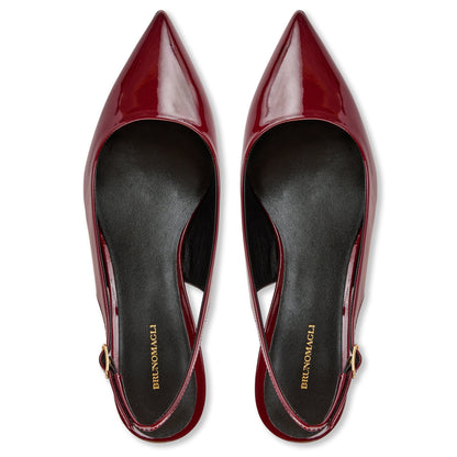 Bruno Magli Women Palerma Slingback Pump Black Croc-Print Leather