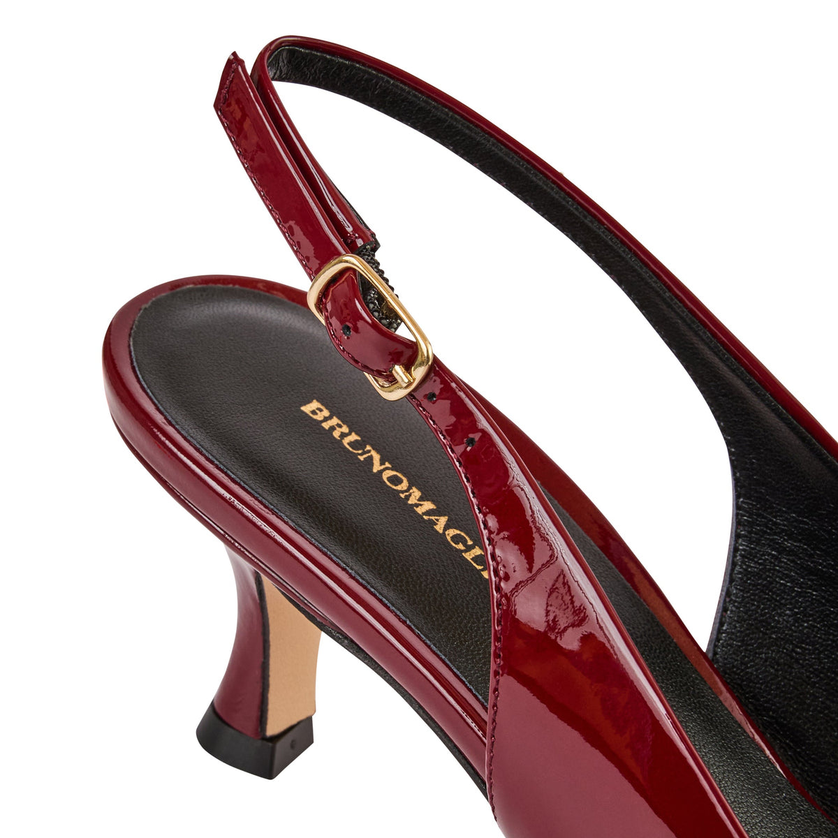 Bruno Magli Women Palerma Slingback Pump Black Croc-Print Leather