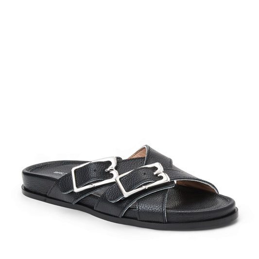 Bruno Magli Women Genesis Black Tumbled Black Leather