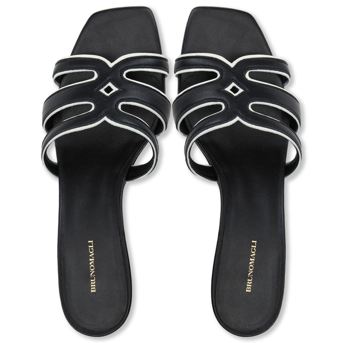 Bruno Magli Women Enora Black Nappa/Bone Black Nappa/Bone