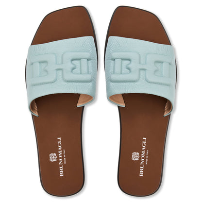 Bruno Magli Women Aqua Sky Blue Tumbled Sky Blue Tumbled