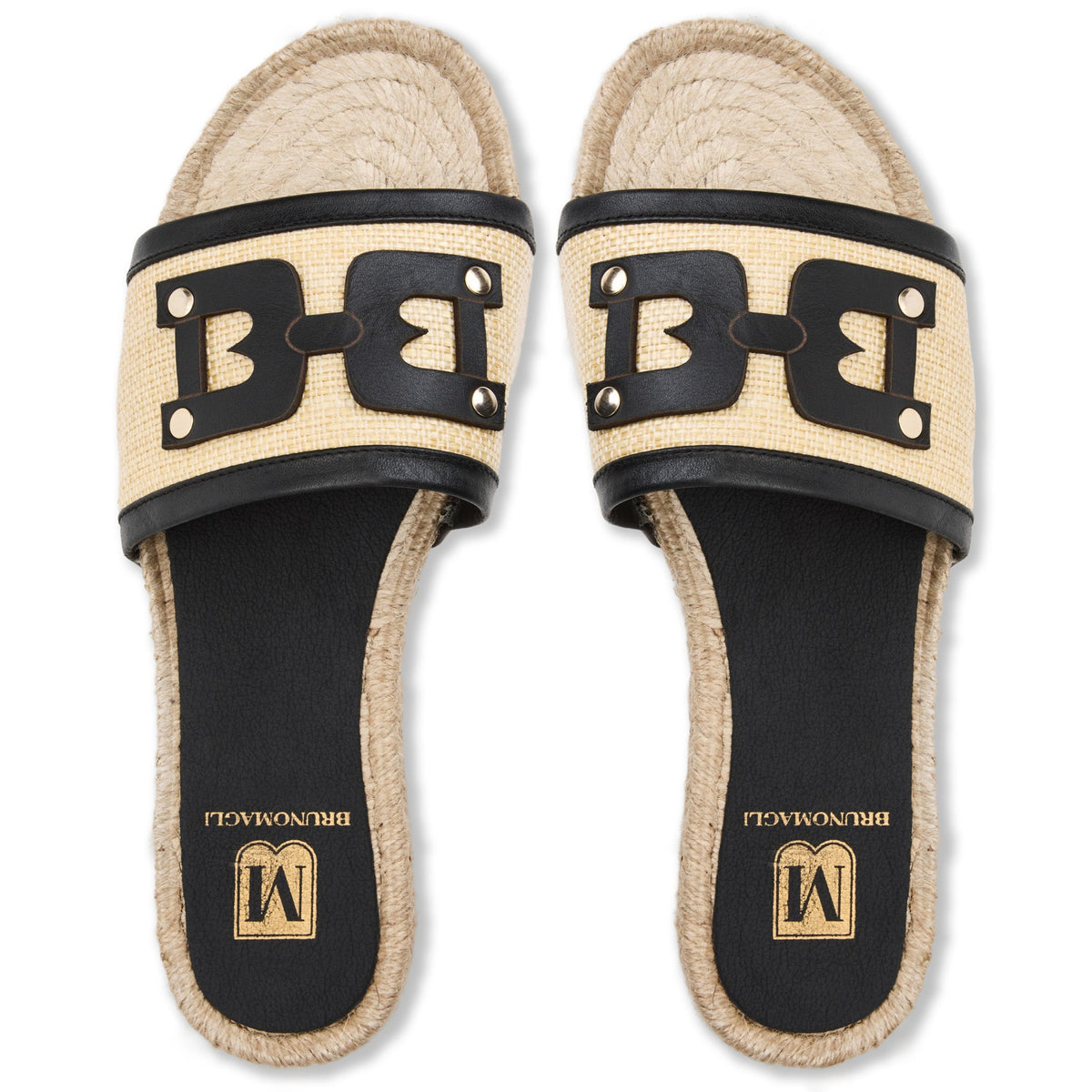 Bruno Magli Women Sabina Natural Raffia/Black Natural Raffia/Black