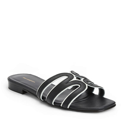 Bruno Magli Women Flore Black Nappa/Bone Black Nappa/Bone