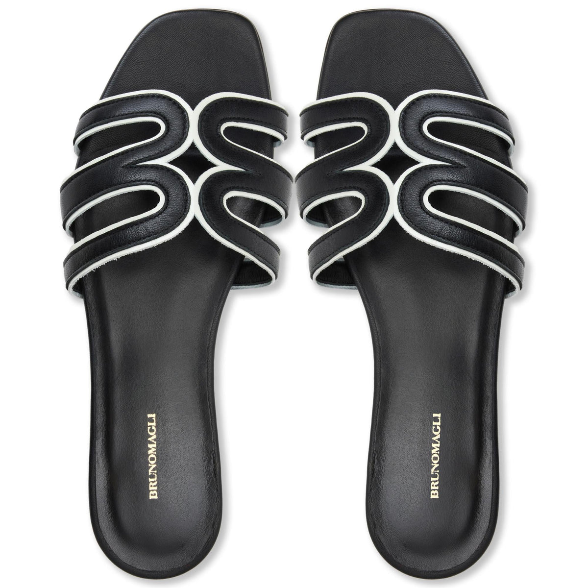 Bruno Magli Women Flore Black Nappa/Bone Black Nappa/Bone