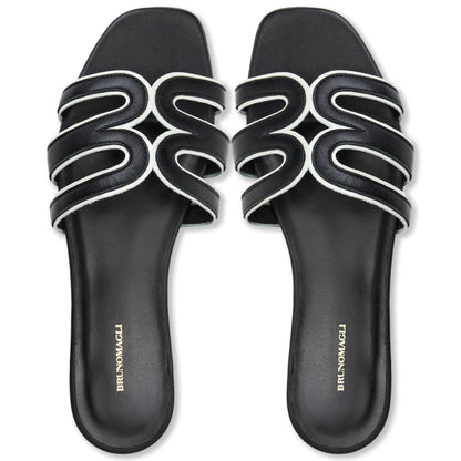 Bruno Magli Women Flore Black Nappa/Bone Black Nappa/Bone