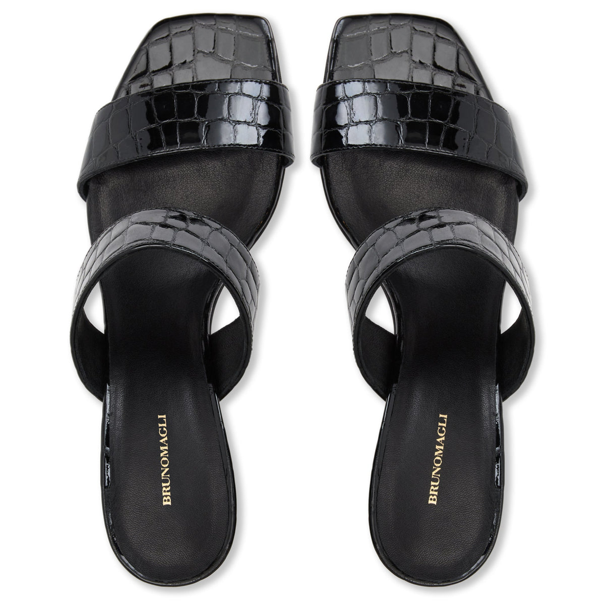 Bruno Magli Women Vezza Black Patent/Croc Black Patent/Croc