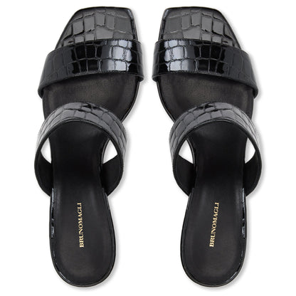 Bruno Magli Women Vezza Black Patent/Croc Black Patent/Croc
