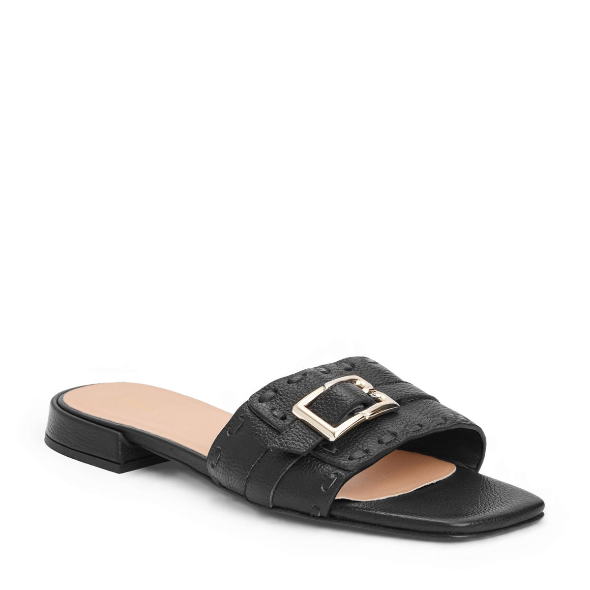 Bruno Magli Women Bellini Black Tumbled Black Leather