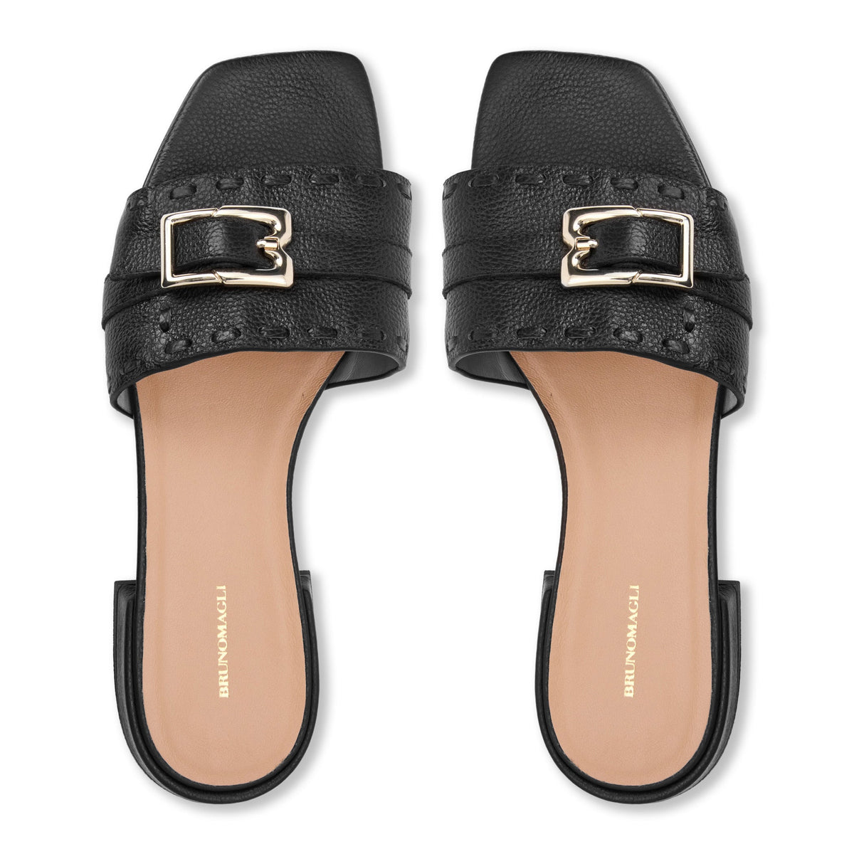 Bruno Magli Women Bellini Black Tumbled Black Leather