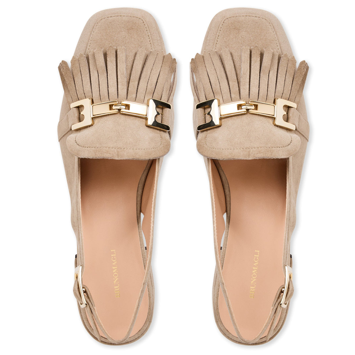 Bruno Magli Women Olive Slingback Taupe Suede