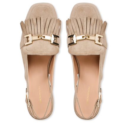 Bruno Magli Women Olive Slingback Taupe Suede