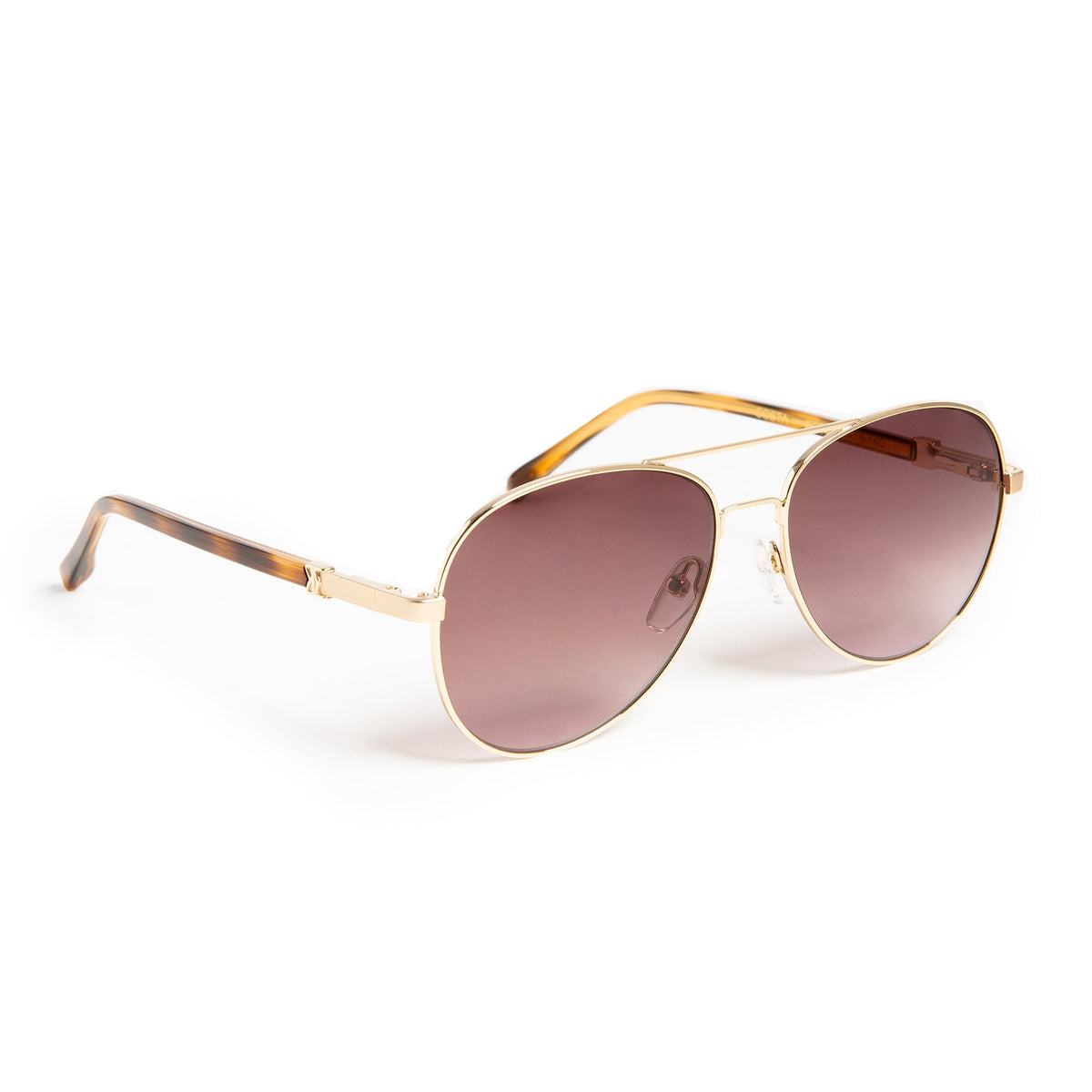 Bruno Magli Handbags & Accessories Costa Aviator Sunglasses - Gold Tortoise