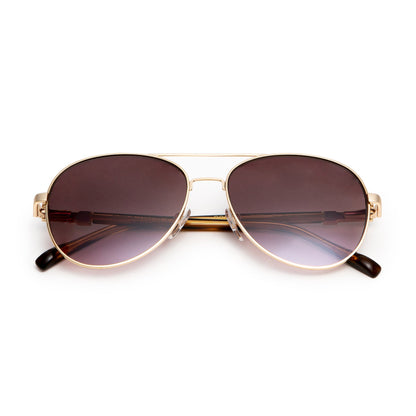 Bruno Magli Handbags & Accessories Costa Aviator Sunglasses - Gold Tortoise