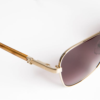 Bruno Magli Handbags & Accessories Playa Aviator Sunglasses - Gold Tortoise