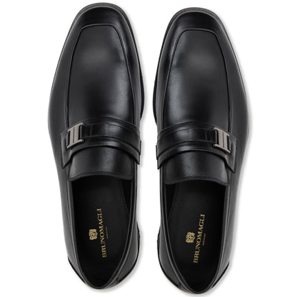 Bruno Magli Men ROMA SIDE BIT LOAFER Black Leather