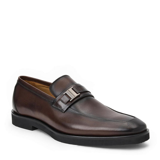 Bruno Magli Men ROMA SIDE BIT LOAFER Dark Brown Leather