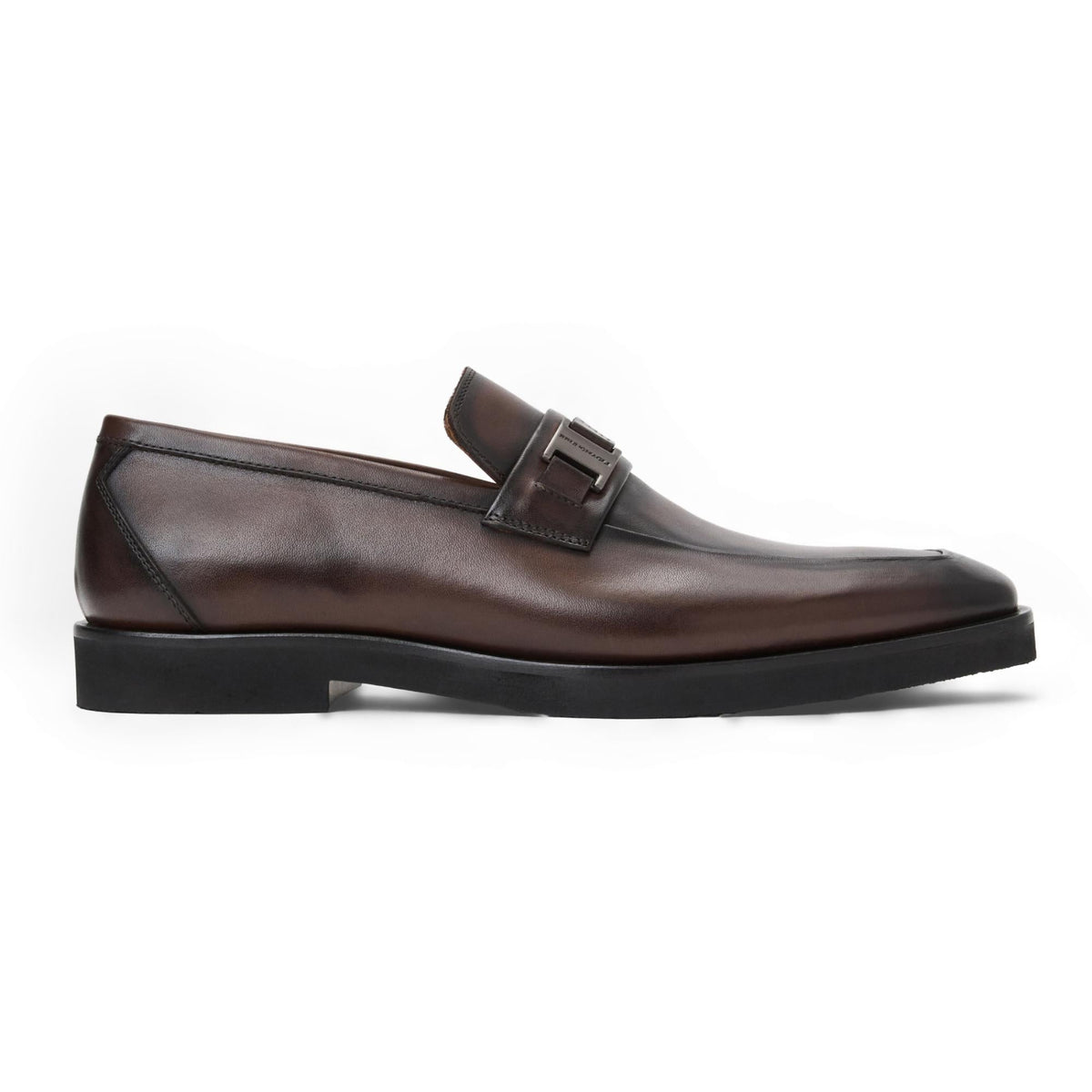 Bruno Magli Men ROMA SIDE BIT LOAFER Dark Brown Leather
