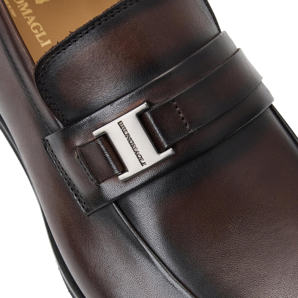 Bruno Magli Men ROMA SIDE BIT LOAFER Dark Brown Leather